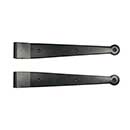 Lynn Cove Foundry [EHSKSS075] Stainless Steel Shutter Strap Hinge - Suffolk Style - 11 3/4&quot; L - 3/4&quot; Offset - Flat Black - Pair