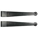Lynn Cove Foundry [EH SK R 0.00] Galvanized Shutter Strap Hinge - Suffolk Style - 11 3/4&quot; L - 0 Offset - Flat Black - Pair