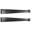 Lynn Cove Foundry [EHSKR000] Galvanized Shutter Strap Hinge - Suffolk Style - 11 3/4" L - 0 Offset - Flat Black - Pair