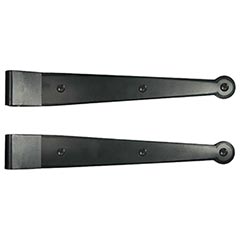 Lynn Cove Foundry [EHSKR075] Galvanized Shutter Strap Hinge - Suffolk Style - 11 3/4&quot; L - 3/4&quot; Offset - Flat Black - Pair