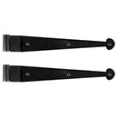 Lynn Cove Foundry [EHS312] Galvanized Steel Shutter Strap Hinge - Suffolk Style - 12&quot; L - 1&quot; Offset - Flat Black - Pair