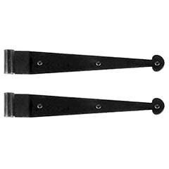 Lynn Cove Foundry [EHS418] Galvanized Steel Shutter Strap Hinge - Suffolk Style - 18&quot; L - 1&quot; Offset - Flat Black - Pair