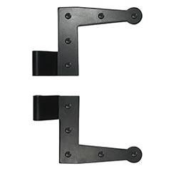 Lynn Cove Foundry [EHLR000] Galvanized Steel Shutter Hinge - Suffolk Style - L Hinge - 0&quot; Offset - Flat Black - Pair