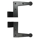 Lynn Cove Foundry [EHLR000] Galvanized Steel Shutter Hinge - Suffolk Style - L Hinge - 0" Offset - Flat Black - Pair