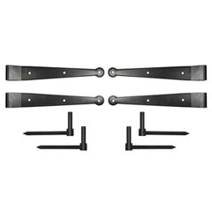 Lynn Cove Foundry [SF150SS] Stainless Steel Suffolk Style Shutter Hinge Set - Strap Hinges - Lag Mount - Flat Black