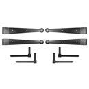 Lynn Cove Foundry [SF150SS] Stainless Steel Suffolk Style Shutter Hinge Set - Strap Hinges - Lag Mount - Flat Black