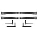 Lynn Cove Foundry [SF150SS] Stainless Steel Suffolk Style Shutter Hinge Set - Strap Hinges - Lag Mount - Flat Black