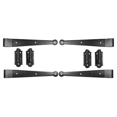 Lynn Cove Foundry [SF250SS] Stainless Steel Suffolk Style Shutter Hinge Set - Strap Hinges - Flush Mount - Flat Black