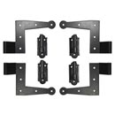Lynn Cove Foundry [SF300] Galvanized Steel Suffolk Style Shutter Hinge Set - L Hinges - Surface Mount - Flat Black