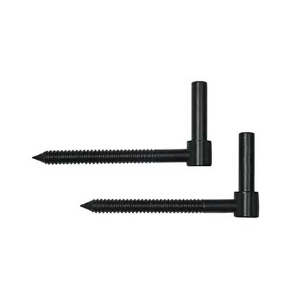 Lynn Cove Foundry [EPSCCS6] Galvanized Steel Shutter Adjustable Lag Pintle - Flat Black - 1/2" Dia. - 6" L - Pair