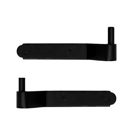 Lynn Cove Foundry [EHNYBM125] Galvanized Steel Shutter Pintle - Brick Plate Mount - New York Style - 1 1/4&quot; Offset - Flat Black - Pair