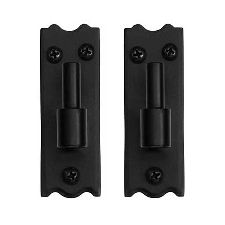 Lynn Cove Foundry [EHNYP225] Galvanized Steel Shutter Pintle - Plate Mount - New York Style - 2 1/4&quot; Offset - Flat Black - Pair