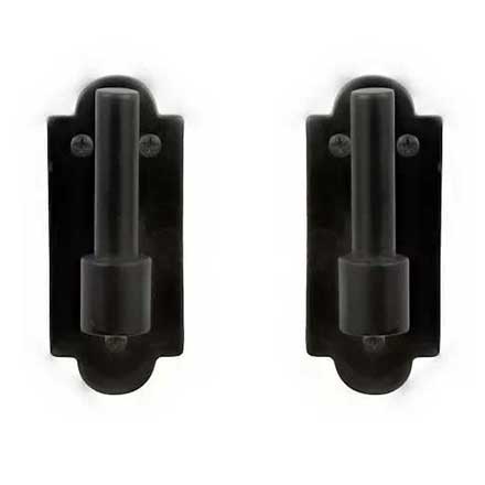 Lynn Cove Foundry [EHPR225] Galvanized Steel Shutter Pintle - Rounded Plate Mount - 2 1/4&quot; Offset - Flat Black - Pair
