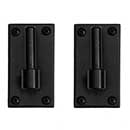 Lynn Cove Foundry [SQP] Galvanized Steel Shutter Pintle - Square Plate Mount - 1&quot; Offset - Flat Black - Pair
