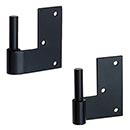 Lynn Cove Foundry [LB2] Galvanized Steel Shutter Pintle - Jamb Leaf Mount - 2 1/4&quot; Offset - Flat Black - Pair