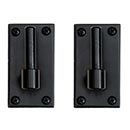 Lynn Cove Foundry [SQP] Galvanized Steel Shutter Pintle - Square Plate Mount - 1&quot; Offset - Flat Black - Pair