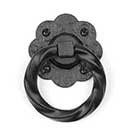 Lynn Cove Foundry [ALRH266S] Cast Aluminum Shutter Ring Pull - Floral - Flat Black - 3&quot; Dia.
