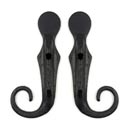 Lynn Cove Foundry [RT1F] Cast Aluminum Shutter Dog - Flat Rat Tail Stay - Lag Mount - 8" L - Flat Black - Pair