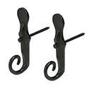 Lynn Cove Foundry [RT1PSS] Cast Aluminum Shutter Dog - Protruding Rat Tail Stay - Lag Mount - 8&quot; L - Flat Black - Pair