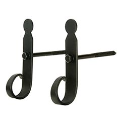 Lynn Cove Foundry [RT2PSS] Stainless Steel Shutter Dog - Traditional Rat Tail Stay - Lag Mount - 5 3/8&quot; L - Flat Black - Pair