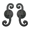 Lynn Cove Foundry [SD4] Cast Aluminum Shutter Dog - Classic S Stay - Plate Mount - 7&quot; L - Flat Black - Pair