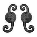 Lynn Cove Foundry [SD4] Cast Aluminum Shutter Dog - Classic S Stay - Plate Mount - 7&quot; L - Flat Black - Pair