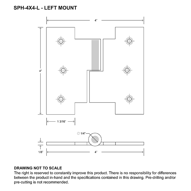 Martell Supply SPH-4X4-L Shutter Lift Off Hinge