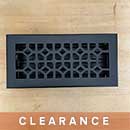 Martell Supply [CL-01-410-A-19] Cast Iron Decorative Floor Register Vent Cover - Legacy Classic - Flat Black Finish - 4" x 10"