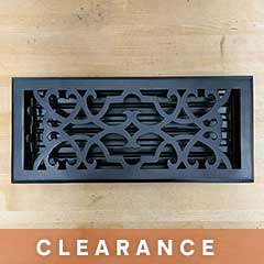 Martell Supply [CL-03-614-A-19] Cast Iron Decorative Floor Register Vent Cover - Victorian - Flat Black Finish - 6&quot; x 14&quot;