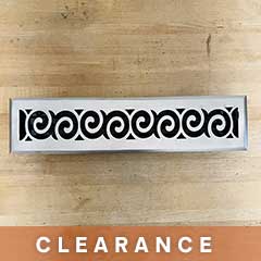 Martell Supply [CL-07-214-C-15] Brass Decorative Floor Register Vent Cover - Legacy Scroll - Brushed Nickel Finish - 2&quot; x 14&quot;