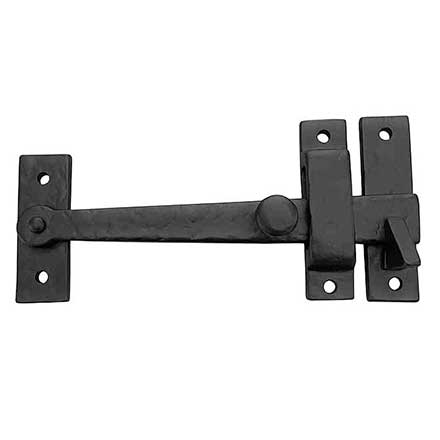 Martell Supply [GDB101] Brass Gate Drop Bar Latch w/ Knob - Light Duty - Square End - Flat Black Finish - 6 1/2&quot; L