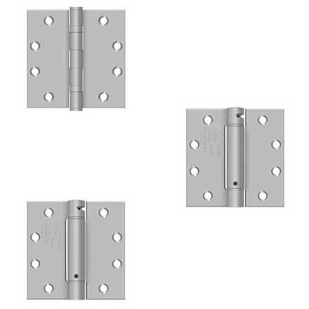 Deltana [D45KIT-01] Stainless Steel Self Closing Gate Butt Hinge Pack - 3 Hinges - Brushed Finish - 4 1/2&quot; H x 4 1/2&quot; W