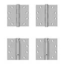 Deltana [D45KIT-02] Stainless Steel Self Closing Gate Butt Hinge Pack - 4 Hinges - Brushed Finish - 4 1/2" H x 4 1/2" W