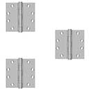 Deltana [D45KIT-03] Stainless Steel Ball Bearing Gate Butt Hinge Pack - 3 Hinges - Brushed Finish - 4 1/2" H x 4 1/2" W