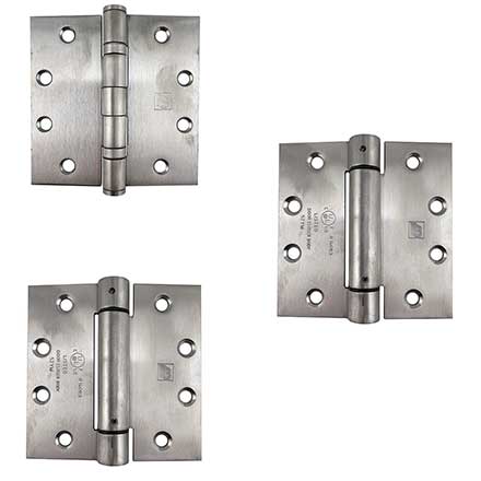 PBB Architectural [PBB45KIT-01-630] Stainless Steel Self Closing Gate Butt Hinge Pack - 3 Hinges - Brushed Finish - 4 1/2&quot; H x 4 1/2&quot; W