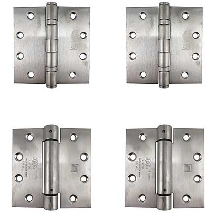 PBB Architectural [PBB45KIT-02-630] Stainless Steel Self Closing Gate Butt Hinge Pack - 4 Hinges - Brushed Finish - 4 1/2&quot; H x 4 1/2&quot; W