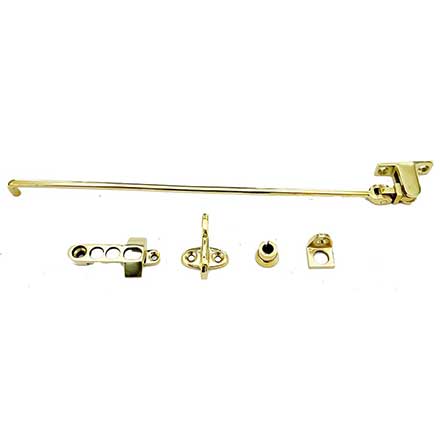 Martell Supply [SB-09-03UN] Solid Brass Shutter Bower - Polished Brass (Unlacquered) Finish - Set - 9&quot; L