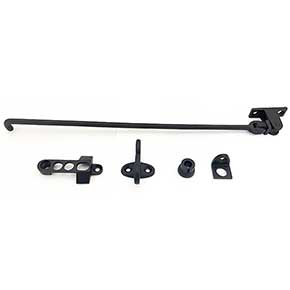 Martell Supply [SB-12-19] Solid Brass Shutter Bower - Flat Black Finish - Set - 12" L