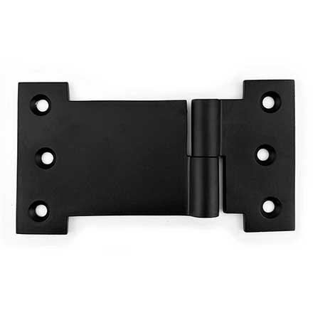 Martell Supply [SPH-3X5-SW-R] Brass Shutter Parliament Hinge - H Lift Off - Storm Window - Right Mount - Flat Black Finish - Pair - 3" H x 5 1/2" W