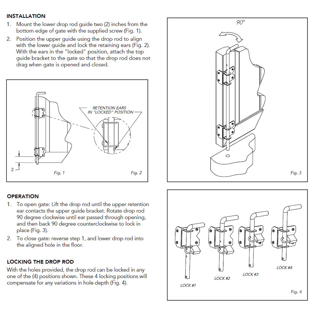 Nationwide Industries [NW38305N] PVC/Vinyl Gate Cane Bolt