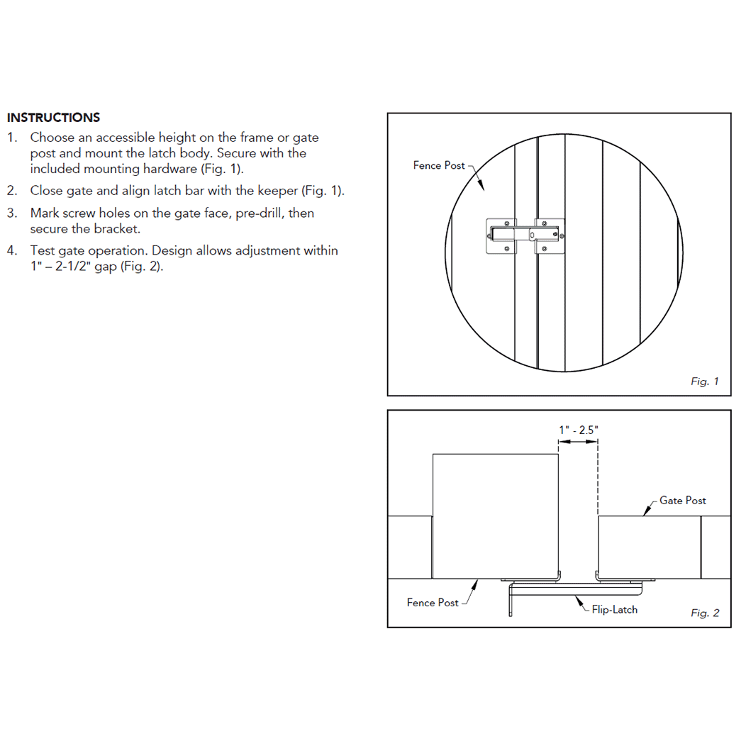 Nationwide Industries [NW6169-BK] Gate Flip Latch