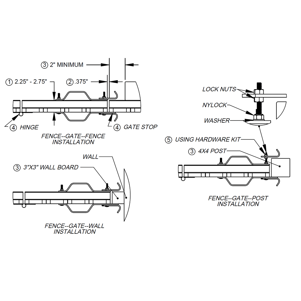 Nationwide Industries [NW6185-BK] Gate Flip Latch