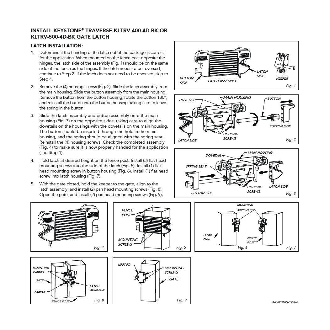 Nationwide Industries [NWKIT-VNYL-4] Gate Hardware Kit