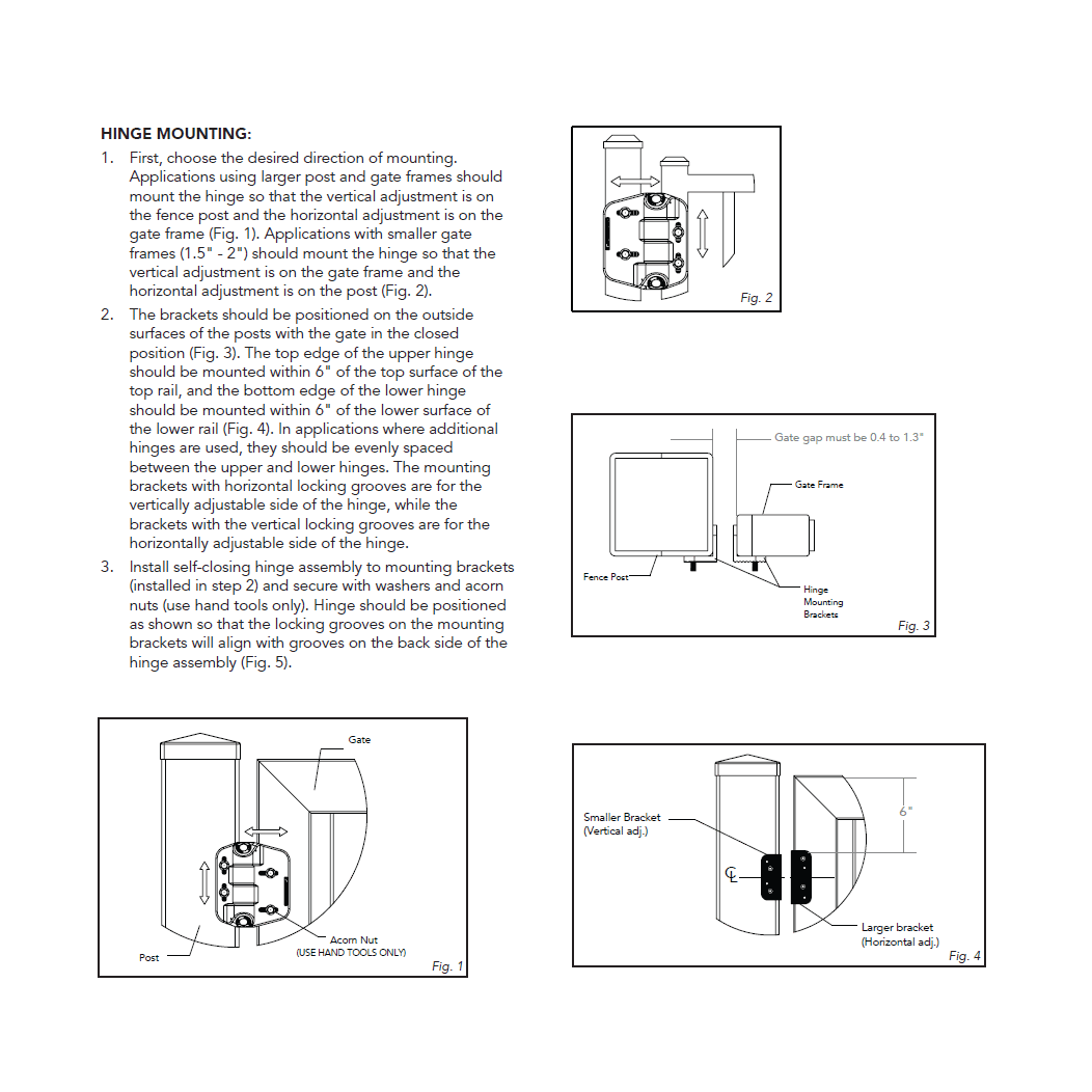 Nationwide Industries [NWKIT-VNYL-4] Gate Hardware Kit