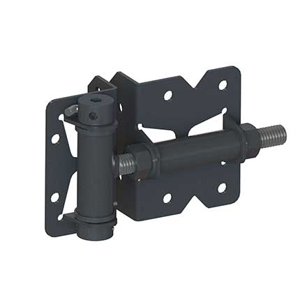 Nationwide Industries [NW171SCP4-SSBD] Stainless Steel Horizontally Adjustable Self Closing PVC/Vinyl Gate Hinge - V-Notch Series - Mixed Profile - Black Finish - Pair