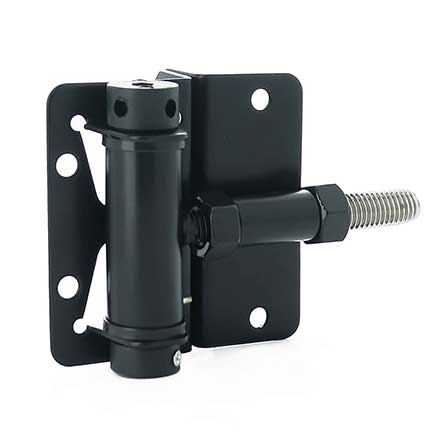 Nationwide Industries [NW171SCP5-SSBD] Stainless Steel Horizontally Adjustable Self Closing PVC/Vinyl Gate Hinge - V-Notch Series - Small Profile - Black Finish - Pair
