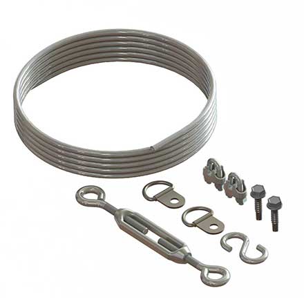 Nationwide Industries [NW6296-CL] Gate Anti-Sag Cable Kit - Steel - Clear Plastic Coating - 9&#39; L