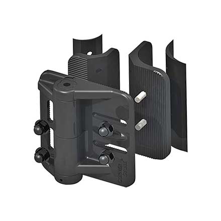 Nationwide Industries [CH200FR-BK] Cornerstone® Self Closing Round Post Gate Hinge - Adjustable - Black Finish - Pair