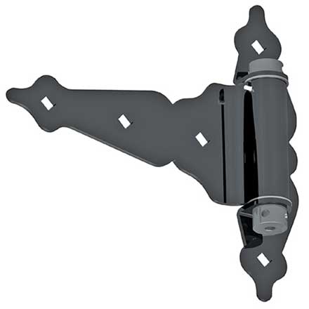 Nationwide Industries [NW38937HDQ] Steel Self Closing Gate T Hinge - Adjustable - Contemporary - Lag Screw - Black Finish - Pair - 8" L