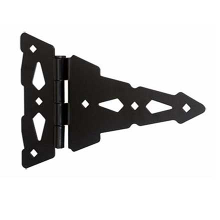 Nationwide Industries [NW38945MDQ] Steel Gate T Hinge - Contemporary - Lag Screw &amp; Thru-Bolt - Black Finish - Pair - 8&quot; L